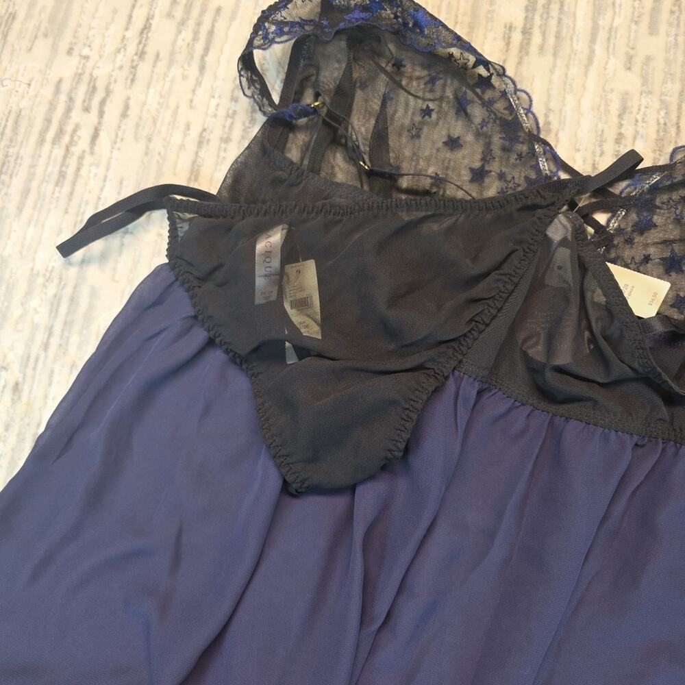 Lane Bryant Cacique Babydoll G-String Panty Set Strappy Lingerie New Stars 26/28 - Picture 5 of 6